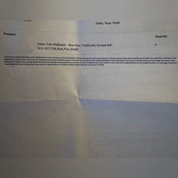 Katie Kime Dallas Toile Traditional Wallpaper Blue Pine 4 Partial DOUBLE ROLLS - Picture 11 of 12